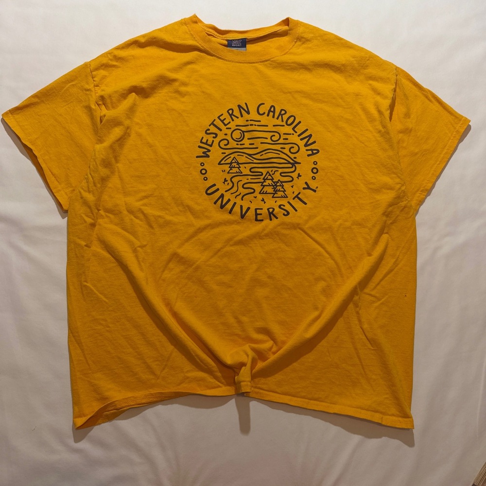 MV Sport T-Shirt Men 3XL Yellow Western Carolina University Graphic Tee